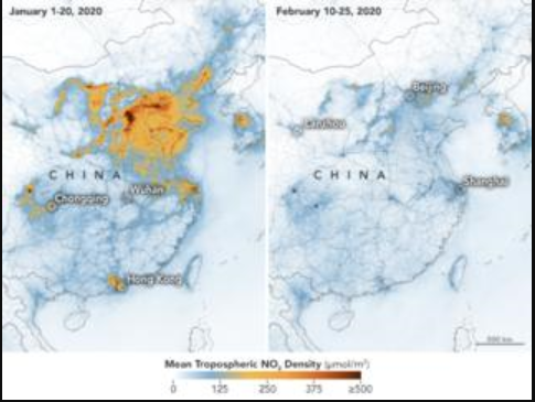 China pollution drop